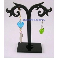 1 set (1 stand) Ornamental Vine Leaves Earring Stands Black Jewellery Findings - Jewellery supplies