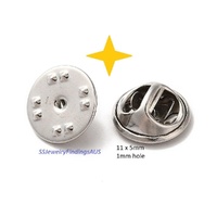 20 Pieces Stainless Steel Tie Hat Lapel Pin backs 1mm Hole Hypoallergenic Tarnish Resistant - jewellery making supplies 