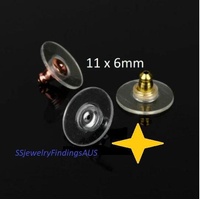 30 Pieces Stainless Steel and Silicon Comfort Ear Nuts, Earring Backings Clear 6x11mm Hypoallergenic Tarnish Resistant