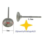 25 Pairs Stainless Steel Stud Posts with 5mm Cup and Tension Locking Nuts Hypoallergenic Tarnish Resistant - jewellery making supplies 