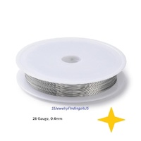 30 meter Roll 0.4mm/26 gauge 304 Stainless Steel Jewelry Wire Hypoallergenic Tarnish Resistant - jewellery making supplies Australia