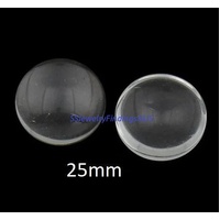 20 Pieces 25mm Clear Glass Round Domed Cabochons Jewellery Findings - Jewellery supplies