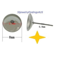 25 Pairs Stainless Steel Stud Posts with 7.5mm Cup and Tension Locking Nuts Hypoallergenic Tarnish Resistant - jewellery making supplies 