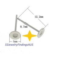 30 Pairs Stainless Steel 4mm Pad Earring Studs with Tension Locking nuts Hypoallergenic Tarnish Resistant