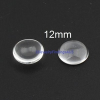 50 Pieces 12mm Clear Glass Round Domed Cabochons Jewellery Findings - Jewellery supplies