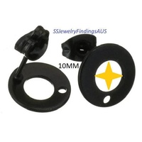 2 Pairs Stainless Steel Black Tone Stud Earring Post with 10mm diameter Hoop Hypoallergenic Tarnish Resistant - jewellery making supplies 
