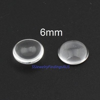 50 Pieces 6mm Clear Glass Round Domed Cabochons Jewellery Findings - Jewellery supplies