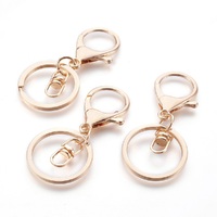 30mm Split Rings with Clip & Swivel Tag - Key Rings -  Soft Gold