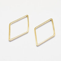 2 x Rhombus Linking Rings 18K Gold Plated 