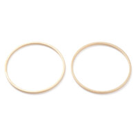 10 x Solid Round Linking Rings 30mm - 24K Gold Plated - Brass Base