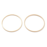 Solid Round Linking Rings 30mm - 24K Gold Plated - Brass Base
