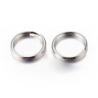 15mm Split Rings Platnium Tone