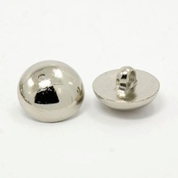 20 x 18mm Platinum Colour Half Round Shank Traditional Buttons