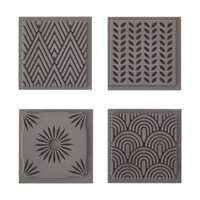 Set of 4 Rubber Texture Tiles for Polymer Clay or Printing