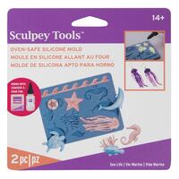 Sea Life  2pc - Sculpey Flexible Push Mold