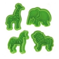 Zoo Animals - Makins 4 Plunger Cutters - Lion Zebra Elephant Giraffe