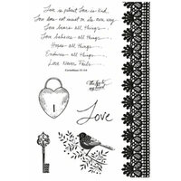 1 x Key To My Heart - KaiserCraft Clear Stamp 15cm x 10cm