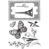1 x Bonjour - KaiserCraft Clear Stamp 15cm x 10cm