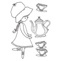 1 x Tea Time - Lil' Primrose - KaiserCraft Clear Stamp 10cm x 7.7cm