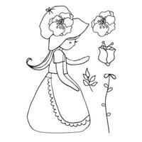 1 x Garden Party - Lil' Primrose - KaiserCraft Clear Stamp 10cm x 7.7cm
