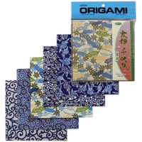1 x Aizome - Origami Paper Aitoh Yuzen Chiyogami Non-toxic. Made in Japan