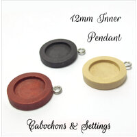 12mm Wood Bezel Pendants - Colour & Qty