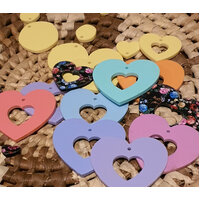 30mm Alice Heart with 12mm Heart Drop Tops - Colour Options - 5 Sets