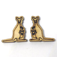 Kangaroo & Joey - 17mm Native Animals in Native Timbers