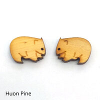 10 x 12mm Simple Wombats - 5 Pairs - Huon Pine