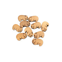 10 x 12mm Simple Wombats - 5 Pairs - Walnut For 6mm Earstuds
