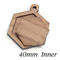 40mm Hexagon Embroidery Frame Pendant Settings Laser Cut