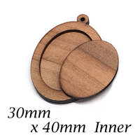 30mm x 40mm Oval Embroidery Frame Pendant Settings Laser Cut