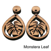39mm Monstera Leaf in Teardrop - Walnut