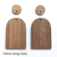 45mm x 30mm Arched Earring Pendants with 14mm Drop Dots Laser Cut Veneers