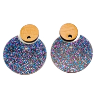 27mm Eclipse Earring Sets - Glitter Colour & Optional Drop Dots
