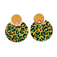 27mm Eclipse Earring Sets - Printed Veneers Leopard 