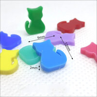 10 x 12mm Cat Laser Cut Acrylic Cabochons