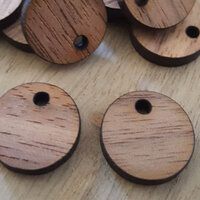 10 x 12mm Long Horns Laser Cut - 5 Pairs - Walnut Veneer