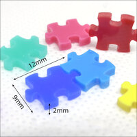 10 x 12mm Jigsaw Puzzle Piece Laser Cut Acrylic Cabochons