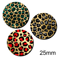2 x 25mm Round Leopard Disc - Hole Options