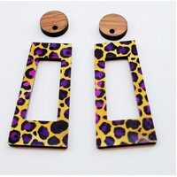 2 x 45mm Colour Leopard Mod Window Rectangle Pendant