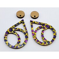 2 x 50mm Leopard  Flow Drop Pendant