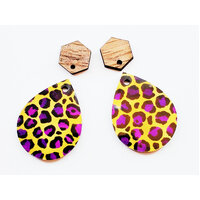 2 x 45mm Leopard  Large Drop Earring Pendants