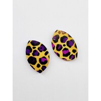 2 x 21mm Leopard Lanceolate Earring Cabochons 