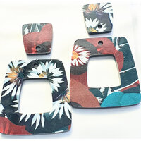 BettyLou Floral Original Artwork on 2mm Black Acrylic Cut for Earring Components