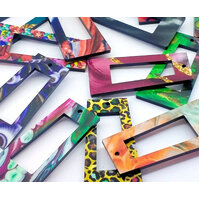 Mod Window Rectangle Earring Pendants 45mm