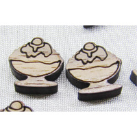 Ice Cream Sundae - 14mm Cabochons in Wood