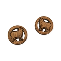 Sheep in Circle - 18mm - Wooden Cabochons