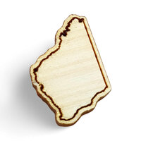 West Aust Map 16mm - Wooden Cabochons - Cherry Woof Veneer