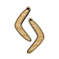 Boomerang 35mm - Wooden Earring Pendants